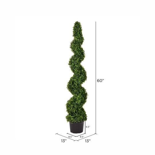 5ft. Potted Green Boxwood Spiral Tree